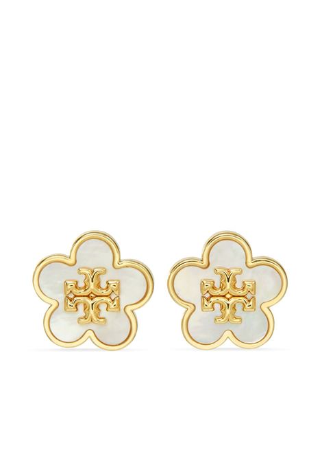 Orecchini a bottone Kira Flower in oro Tory burch - donna